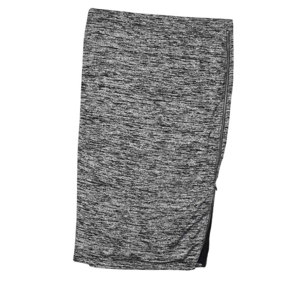 Express Women's Gray Midi Pencil Skirt Size L NWT Polyester Zip Striped